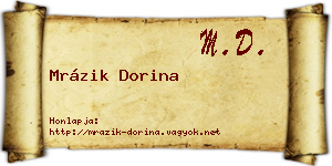 Mrázik Dorina névjegykártya